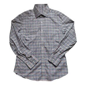 J. Hilburn Men’s Plaid Dress Shirt Tailored Fit Italian Cotton Long Sleeve